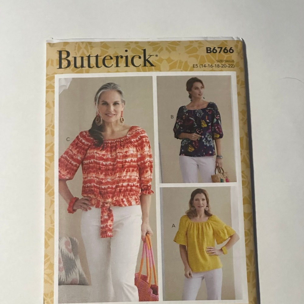 Butterick B6766 Tops Sewing Pattern Women Sizes 14-22 Uncut Factory Folded